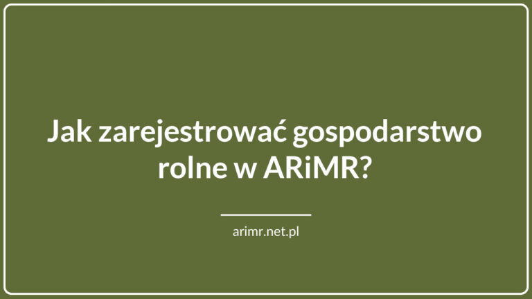 Rejestracja gospodarstwa rolnego